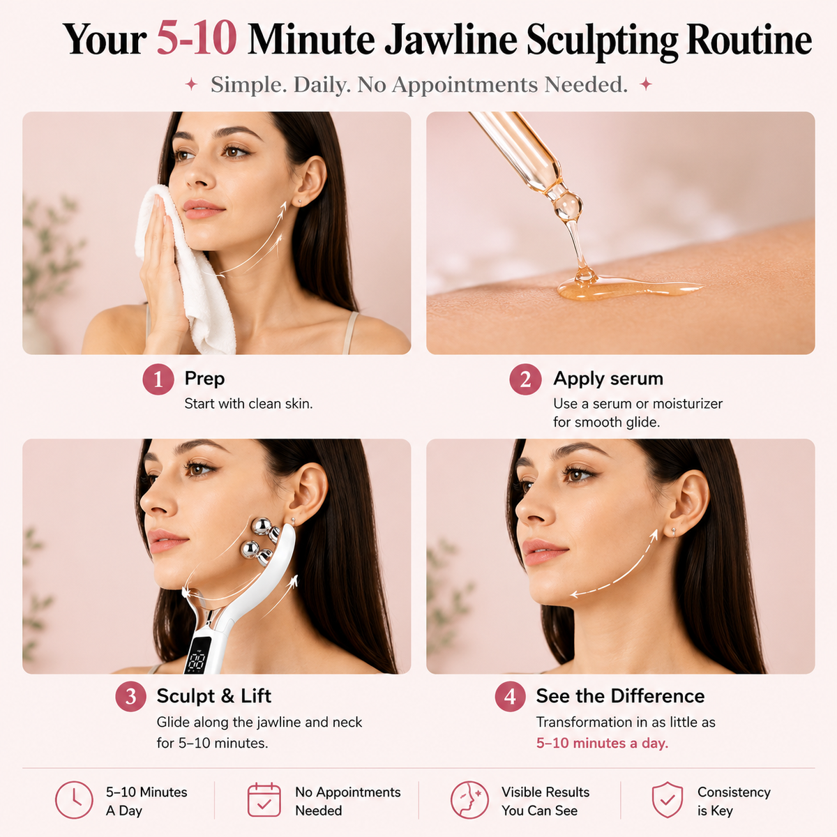 V-Pro Red Light Therapy Face Roller